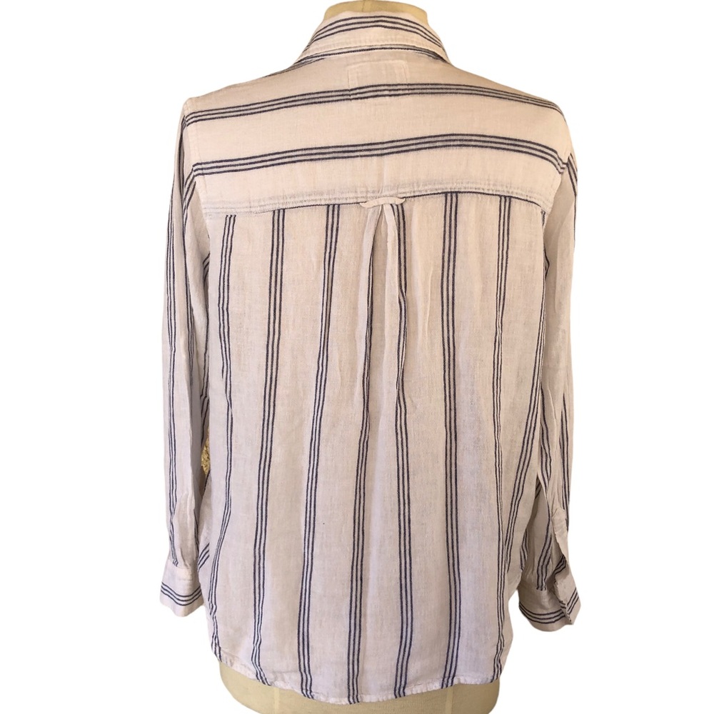 Rails Matea Flamenco Stripe Linen Blend Top Sz Sm… - image 5
